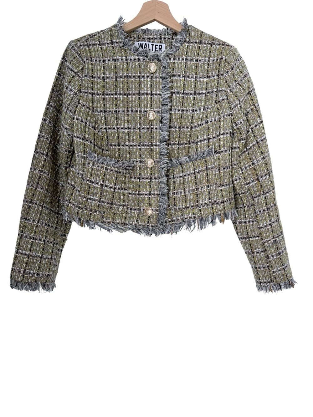 NWOT Walter Baker Tweed Crop Jacket Sz M
